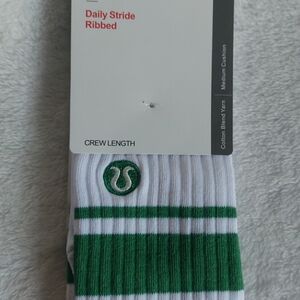 Lululemon Daily Stride Ribbed Crew Socks White Green size W 7-9